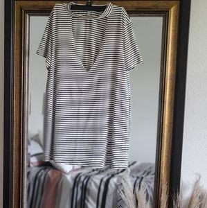 Striped Plunging Cutout Tee